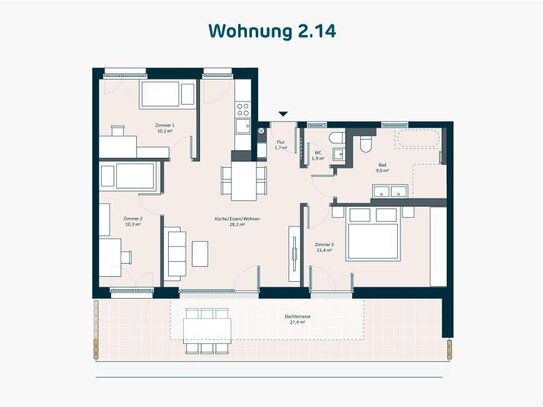 Neubau: 4-Zimmer-Dachterrassenwohnung