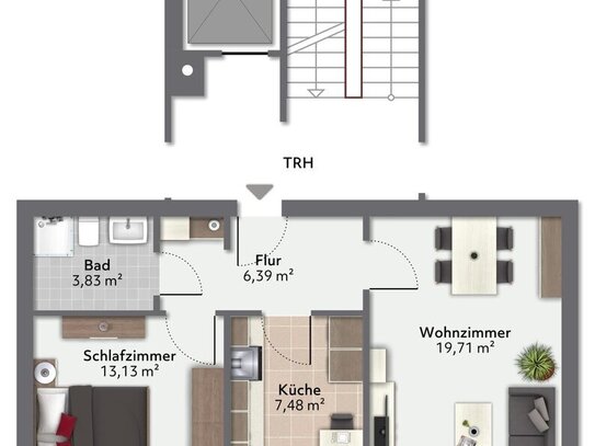 Eigentumswohnung mit Balkon und Garage, sofort frei!