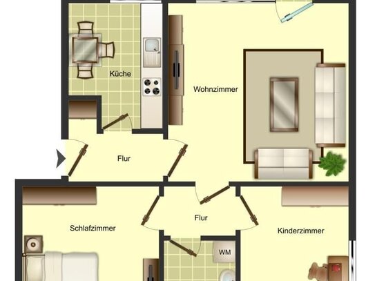 Demnächst frei!! 3-Zimmer-Wohnung in Bergkamen Weddinghofen, mit Tapete und Laminat