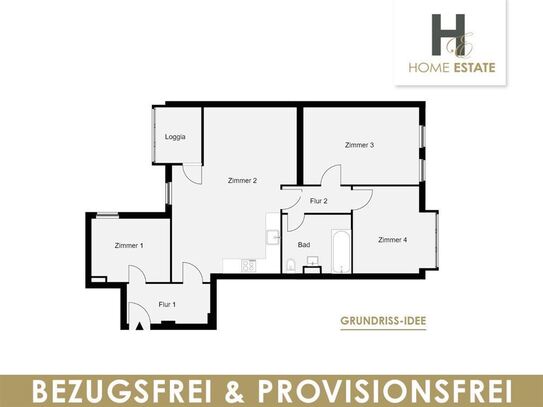 4 Zimmer plus Bad & Loggia & Provisionsfrei