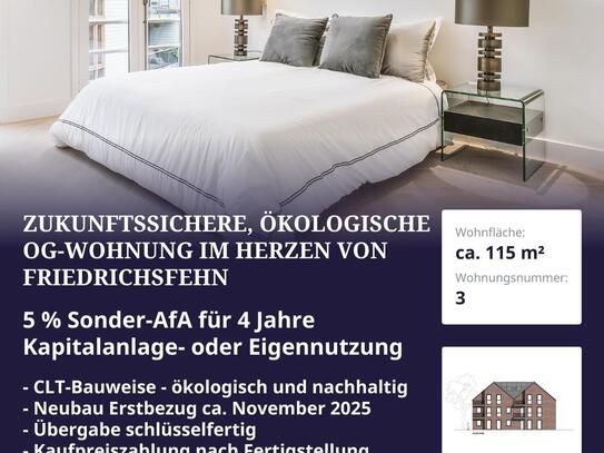 KfW 40,QNG-Zertifikat: Zukunftssichere, ökologische OG-Wohnung im Herzen von Friedrichsfehn -Kapitalanlage-