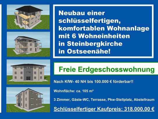 NEU ! Steinbergkirche, freie EG-Wohnung, Neubau u. schlüsselfertig