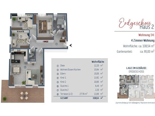 Schöne 4-Zimmer-Gartenwohnung mit Südwestausrichtung