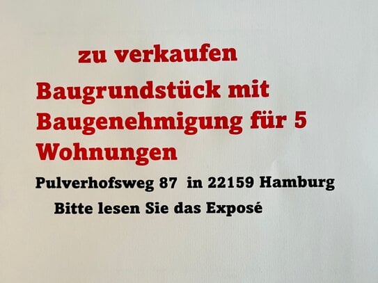 mit Baugnehmigung für 5 Wohnungen