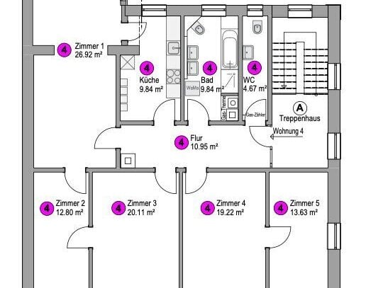 IMMORath.de - Freie 5-Zimmerwohnung mit Loggia