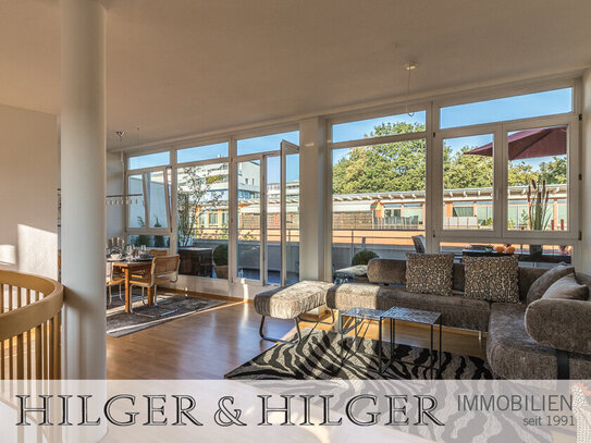 Extem lichtdurchflutete DT-Maisonette-Whg. - ca. 30 m² Wohn-/Essraum mitz ca. 24 m² Dachterrasse davor