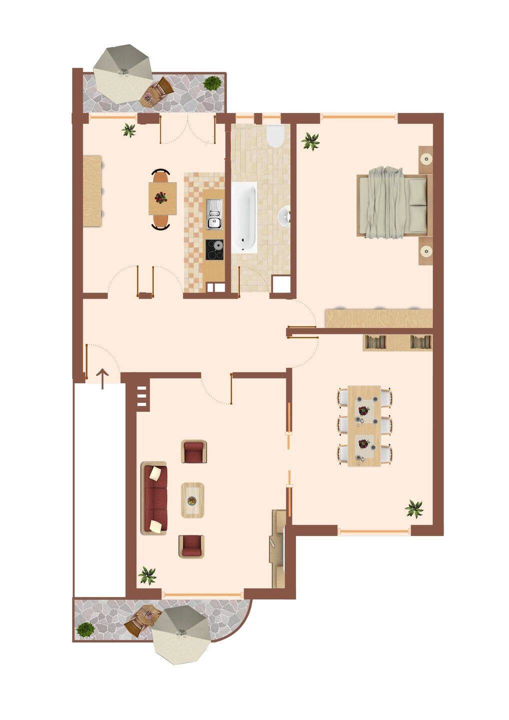 Hamburg-Winterhude: 3 Zimmer-Altbau-Wohnung, 2 Balkone, 4.OG rechts, Fernwärme