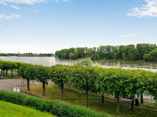 Direkt am Rhein! Ideal geschnittene, leerstehende 2-Zimmer-Wohnung mit Loggia & tollem Grundriss