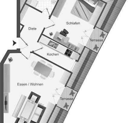 SfKW - Vermietet - Traumwohnung mit drei Balkonen - 73 m2 - EBK - Tiefgarage - nahe Großer Garten