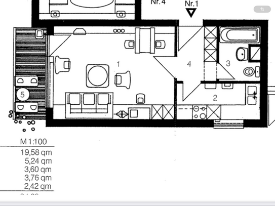 1-Zimmer-Eigentumswohnung mit Balkon