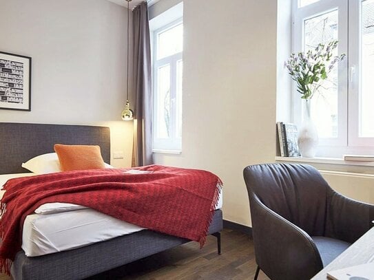 Zeitwohnen in Köln in dieser 1-Zimmerwohnung mit TV, Wlan, Küche, Du/Wc, Waschmaschine, Trockner