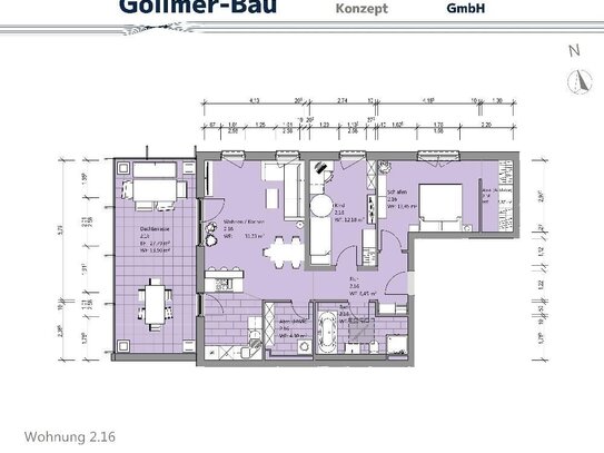 Gemütliche Penthouse-Wohnung mit 3 Zimmern, Ankleide und Dachterrasse