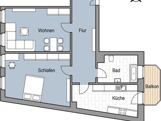 Leipzig Leutzsch-2 Zimmer Wohnung mit Balkon