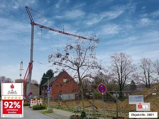 Neubau: barrierearme Erdgeschosswohnung mit Gartensondernutzungsrecht und Tiefgaragenstellplatz