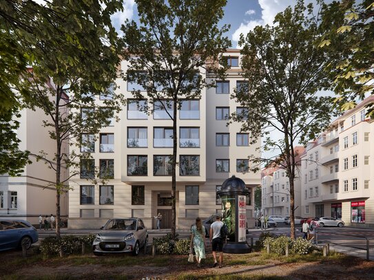 KfW40-Projekt in der Südvorstadt: Großzügige 3- Raumwohnung mit 48m² Wohnbereich und Balkon