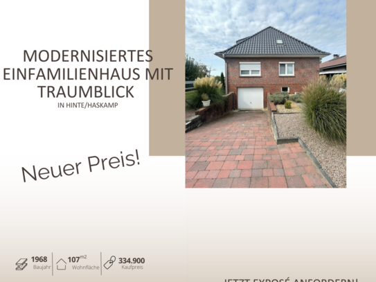 REDUZIERT!! Modernisiertes Einfamilienhaus mit Traumblick in Hinte/Haskamp