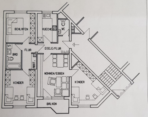 4-Zimmer-Wohnung mit Balkon, Tiefgaragenstellplatz und Außenstellplatz in Schweinfurt