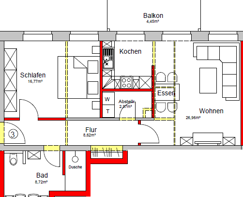 moderne Wohnung mit 2ZKB in Quakenbrück, Stettiner Str.