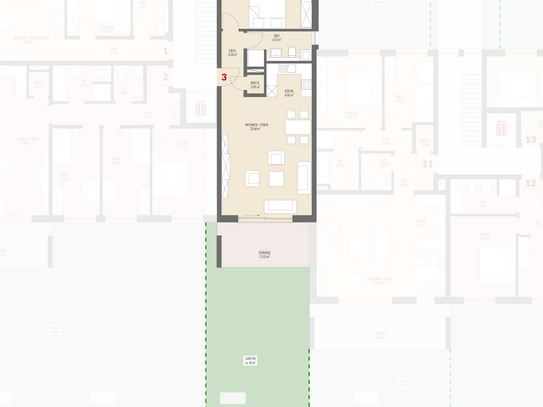 Neubau: 2- Zimmer Erdgeschoss mit Garten im Kanderpark, Binzen Nr.3