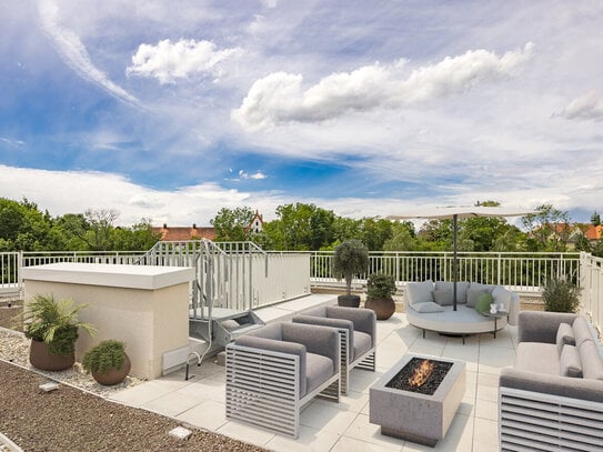 Sofort beziehbar! 2-Zi.-Dachterrassenwhg. mit XXL-Dachterrasse & Balkon in "Landsbergs neuer Seite"