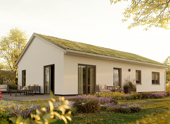 NOVO - Bungalow inkl. Gründach mit Gräsern & Kräutern gut für Natur & Umwelt - modern, effizient, komfortabel, funktion…