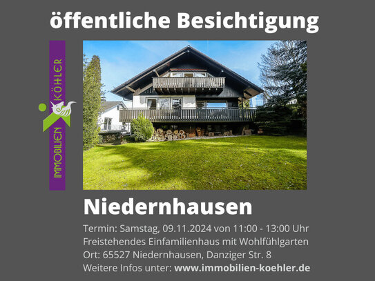 Sie suchen ein Einfamilienhaus mit Fernsicht, traumhaften Garten & Option einer ELW in Niedernhausen