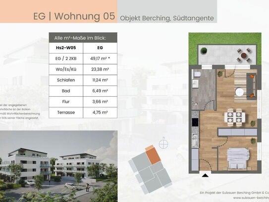 Erstbezug wunderschöner Neubau 2 ZW EBK TG-Stellplatz Terrasse barrierefrei!