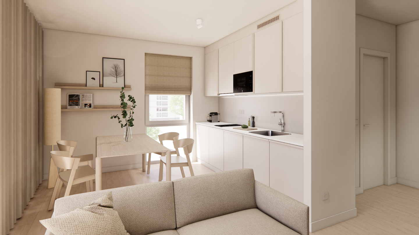 Möbliertes Studio Plus Medium mit Gemeinschaftsflächen: Padelplatz, Fitness, Dachterrasse & mehr - Photo 1