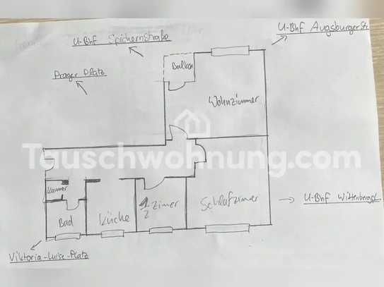 [TAUSCHWOHNUNG] Ruhiges leben zw. Wittenbergpl., Pragerpl+ Viktoria-Luise-Pl