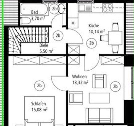 Renovierungsbedürftige 2-Zimmer-Wohnung in Rastede für Studenten