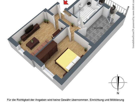 Schöne 2 Raumwohnung zu vermieten