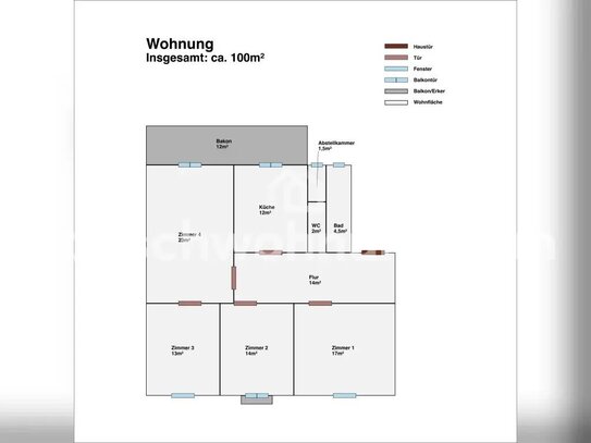 [TAUSCHWOHNUNG] 4ZKDBB ,98 m2, großer Balkon, Neuehrenfeld, 1079 Warm