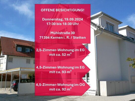 Großzügige 4,5-Zimmer-Erdgeschosswohnung inkl. Einbauküche mit schöner Terrasse und Gartenanteil! Erstbezug ab sofort!