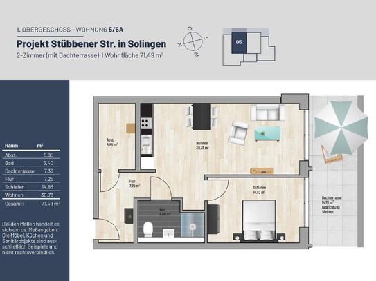 RESERVIERT // 71 m² 2-Z. // Exklusive Dachterrassen Wohnung