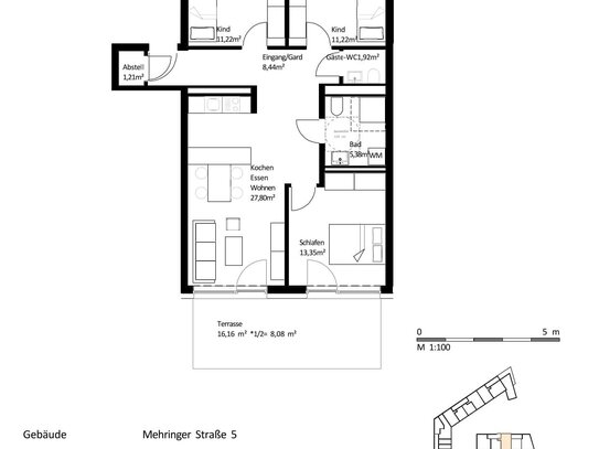 89 m² 4.-Zimmer Erdgeschosswohnung im Zentrum Burghausens