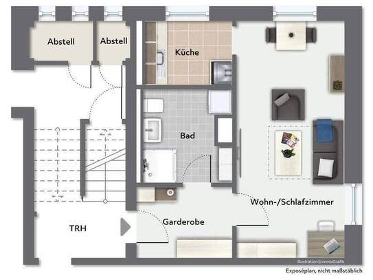 gemütliche 1-Raumwohnung