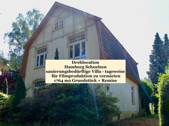 DREHLOCATION IN HAMBURG - sanierungsbedürftige xl Villa - perfekt als Motiv - tageweise zu vermieten