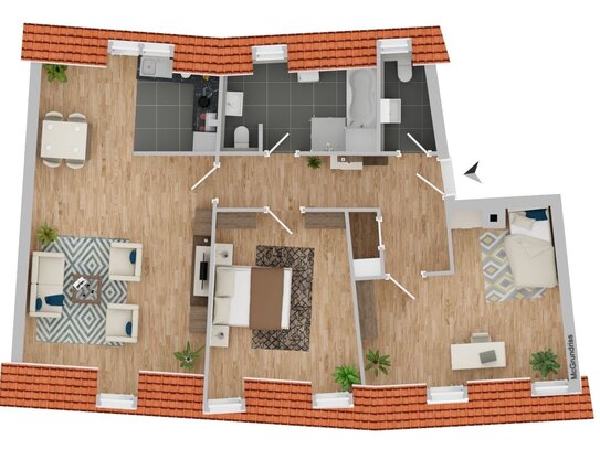 Stilvolle Dachgeschosswohnung mit Tiefgaragenstellplatz in TOP Lage!