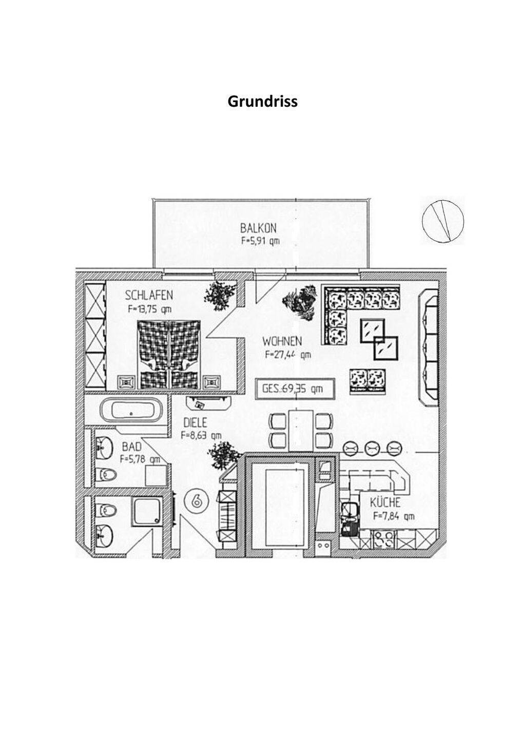 sonnige Wohnung in Schleußig