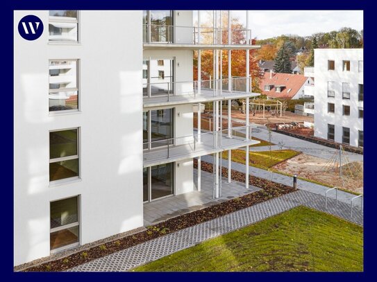 NEUBAU-Erstbezug: 4 Zimmer, große Eck-Terrasse zum Innenhof, Einbauküche, Gäste-WC, modernes Bad