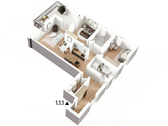 Moderne 3-Zimmer Neubauwohnung mit Balkon - Neubau - 1.1.1