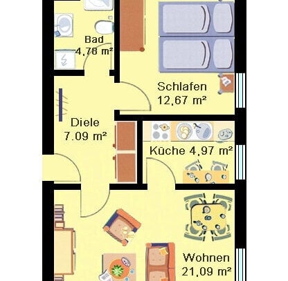 2-Zimmer-Wohnung östlich vom Zentrum