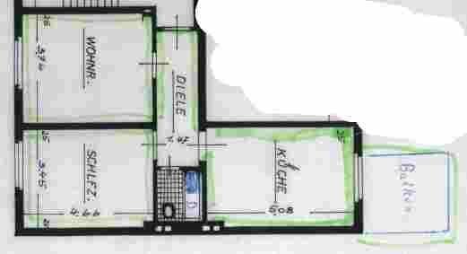 Wohnung in Bochum, Stadtteil Hamme, zu vermieten 60m² 1OG