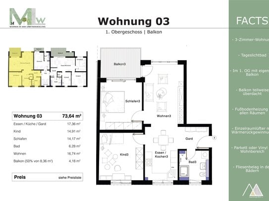 3-Zimmer-Wohnung HIGHLIGHT in Bamberg in zentraler Lage | AKTUELL IM BAU | MLW26