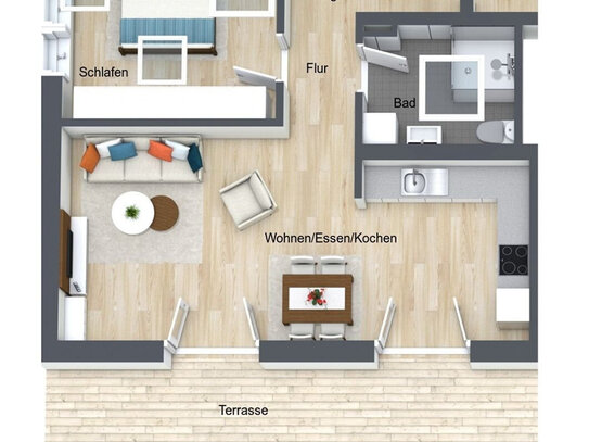 Sonnenverwöhnte 2-Zimmer Neubauwohnung mit KfW-Darlehen! WE 05