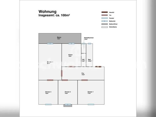 [TAUSCHWOHNUNG] 4ZKDBB ,98 m2, großer Balkon, Neuehrenfeld, 1079 Warm