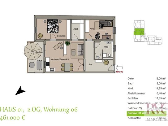 3-Zimmer Wohnung mit Balkon