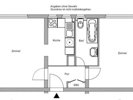 Sanierte 2 Zimmerwohnung ( ohne Balkon )
