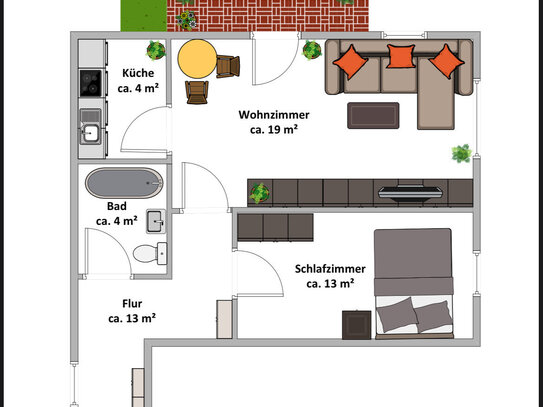 2-Raum-Wohnung mit Terrasse und TG-Stellplatz DD-Neustadt