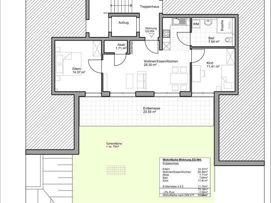 Naturnahes Wohnglück in Wittnau - Neubauwohnung EG.W4 mit Garten